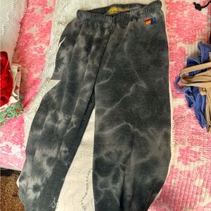 Aviator Nation Black Tie-Dye Sweatpants